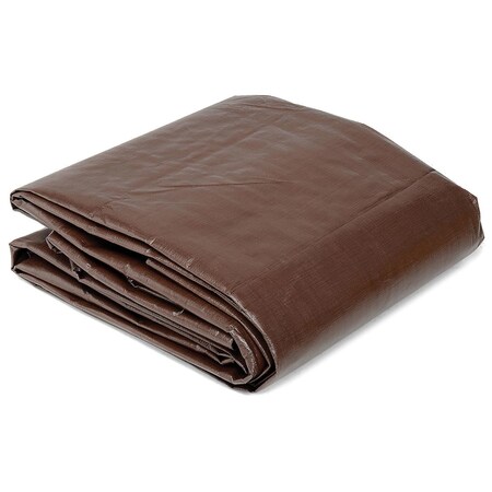 Global Industrial Heavy Duty Tarp, 20 ft x 10 in, 16, Brown, Polyethylene 298578